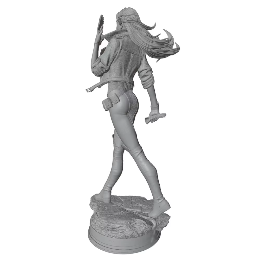 Figura gris impresa en 3D de resina sin ensamblar, coleccionistas - imagen 2
