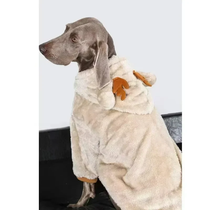 Chaqueta gris con capucha para perro