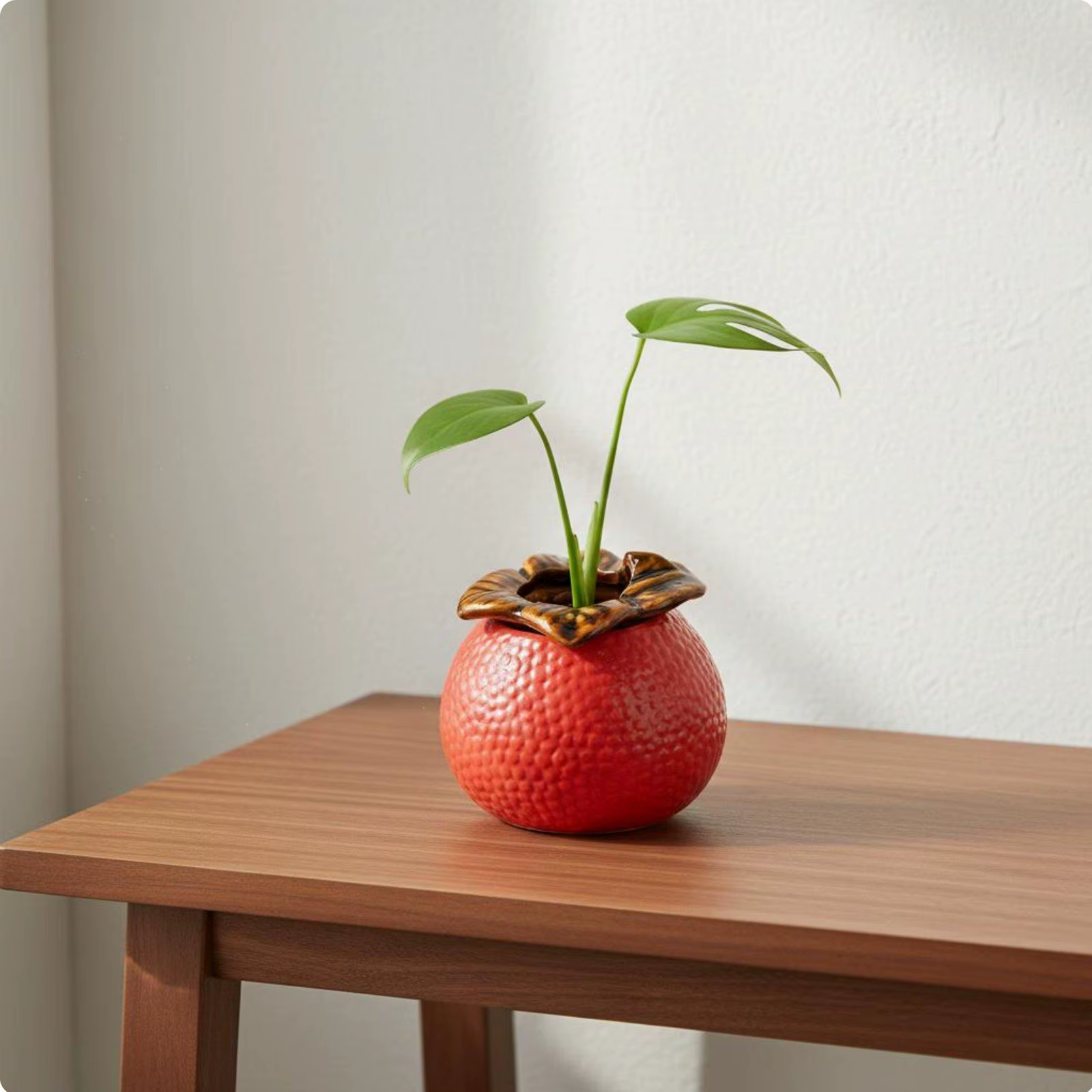 Maceta de Cerámica Texturizada con Frutas – Maceta Hidropónica Decorativa para Interior - imagen 4
