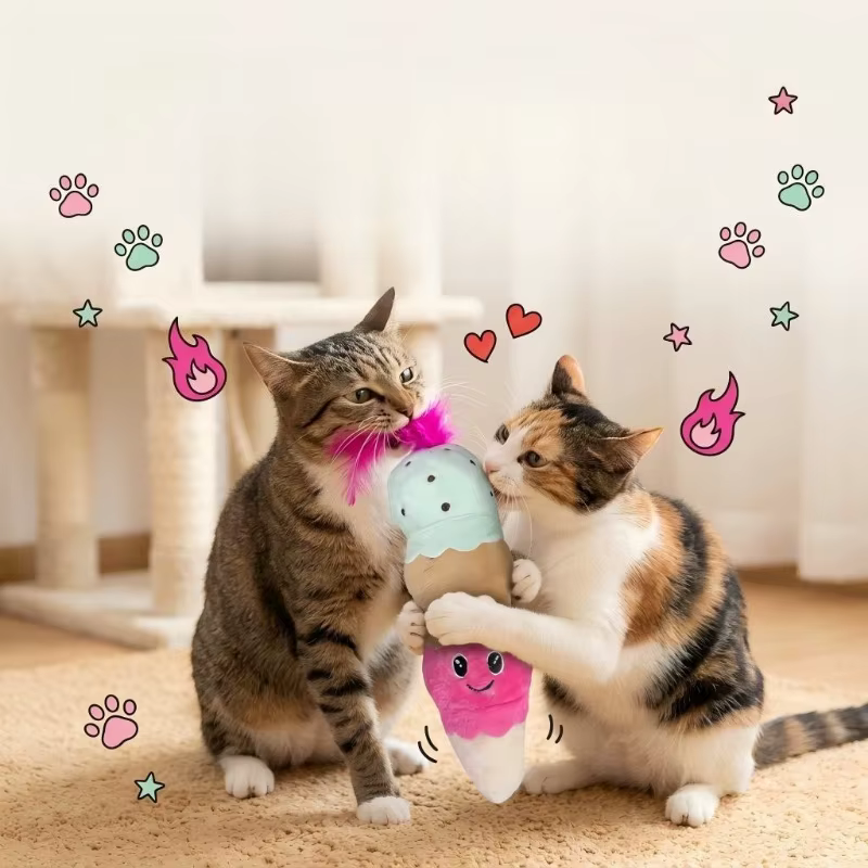 Juguete peluche helado para gatos