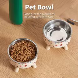 Tazón elevado para gatos con cuenco antiasfixia, fácil limpieza
