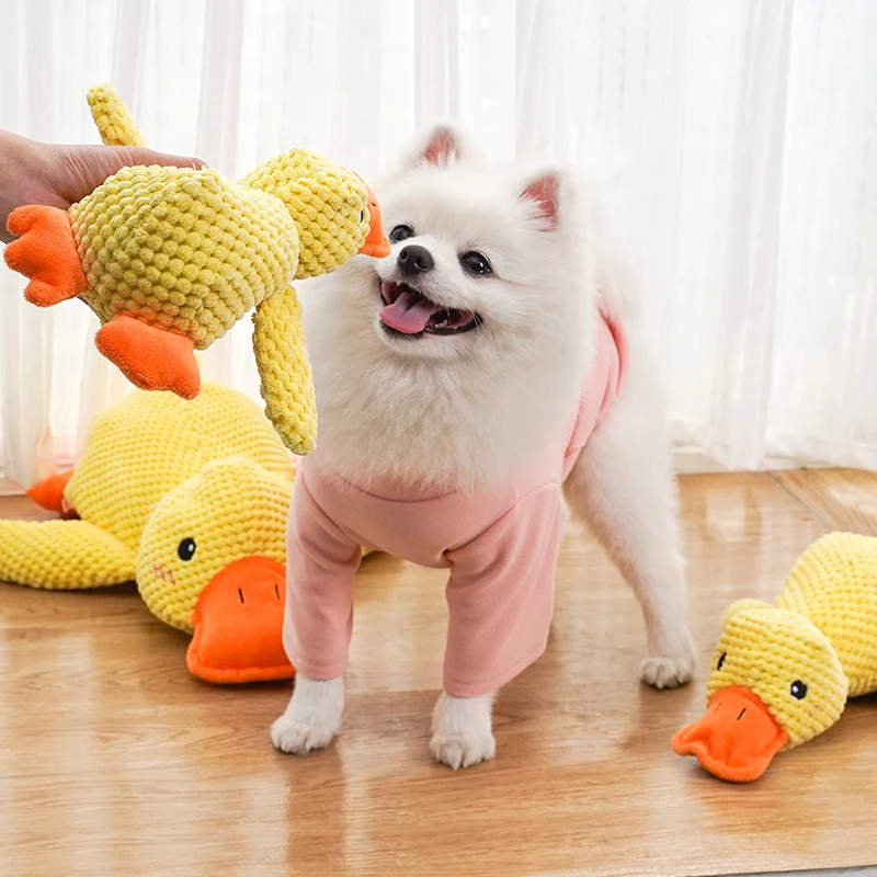 Juguete de peluche con sonido para perros Booteely, pato relajante