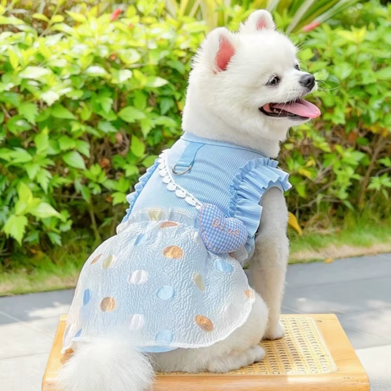Vestido de lunares con volantes para perro y gato – Estilo verano - imagen 2