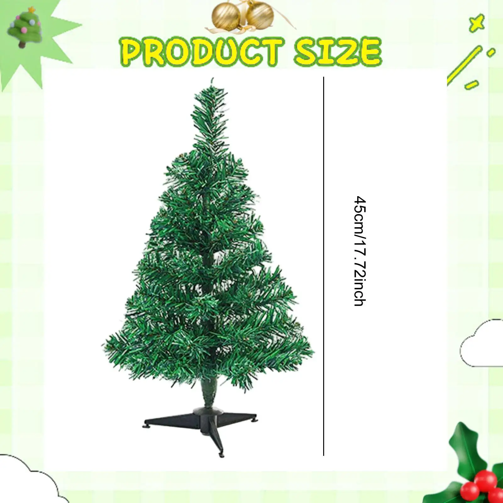 Ejemplo de árbol decorado con luces y bolas