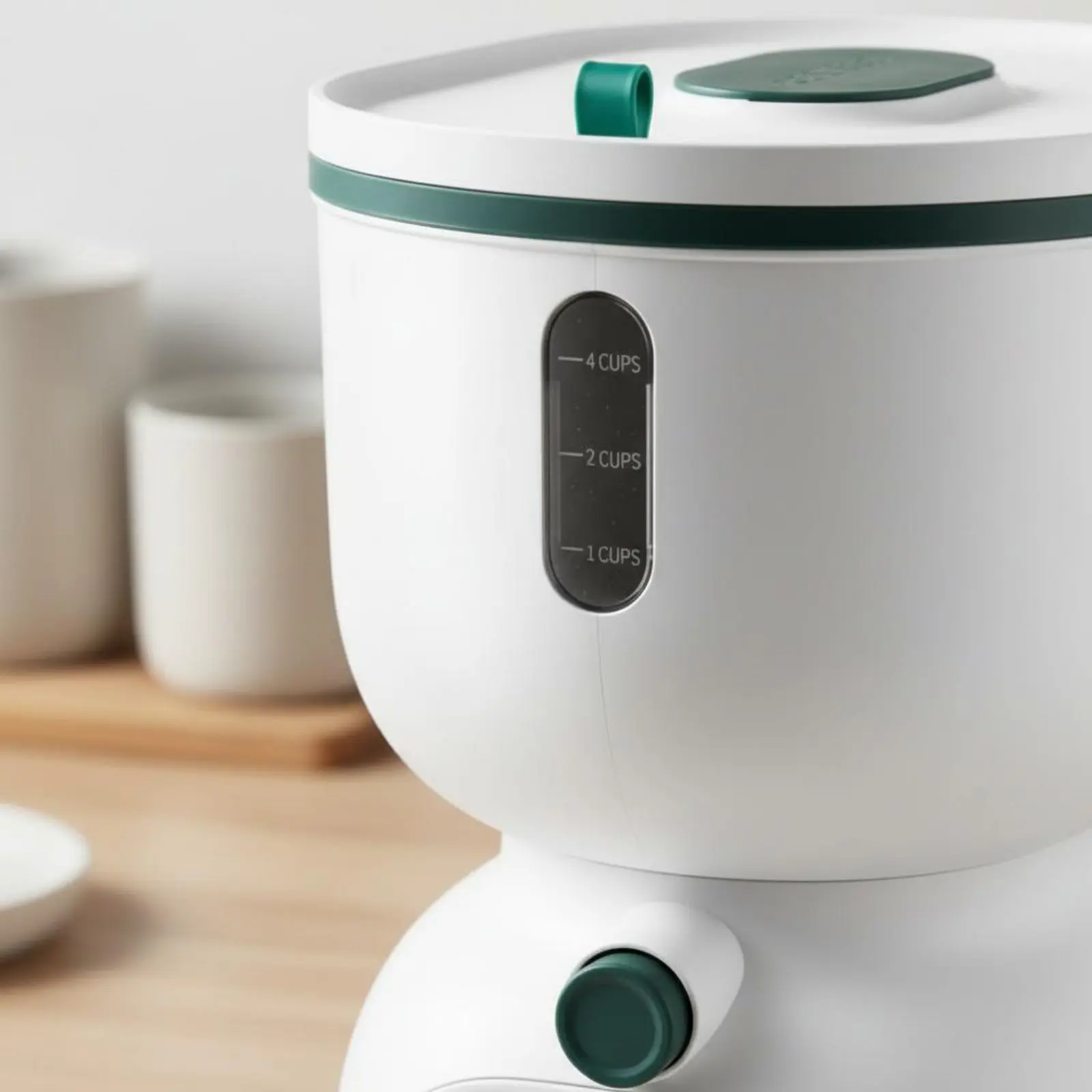 Contenedor dosificador de alimento seco con taza medidora gatos y perros