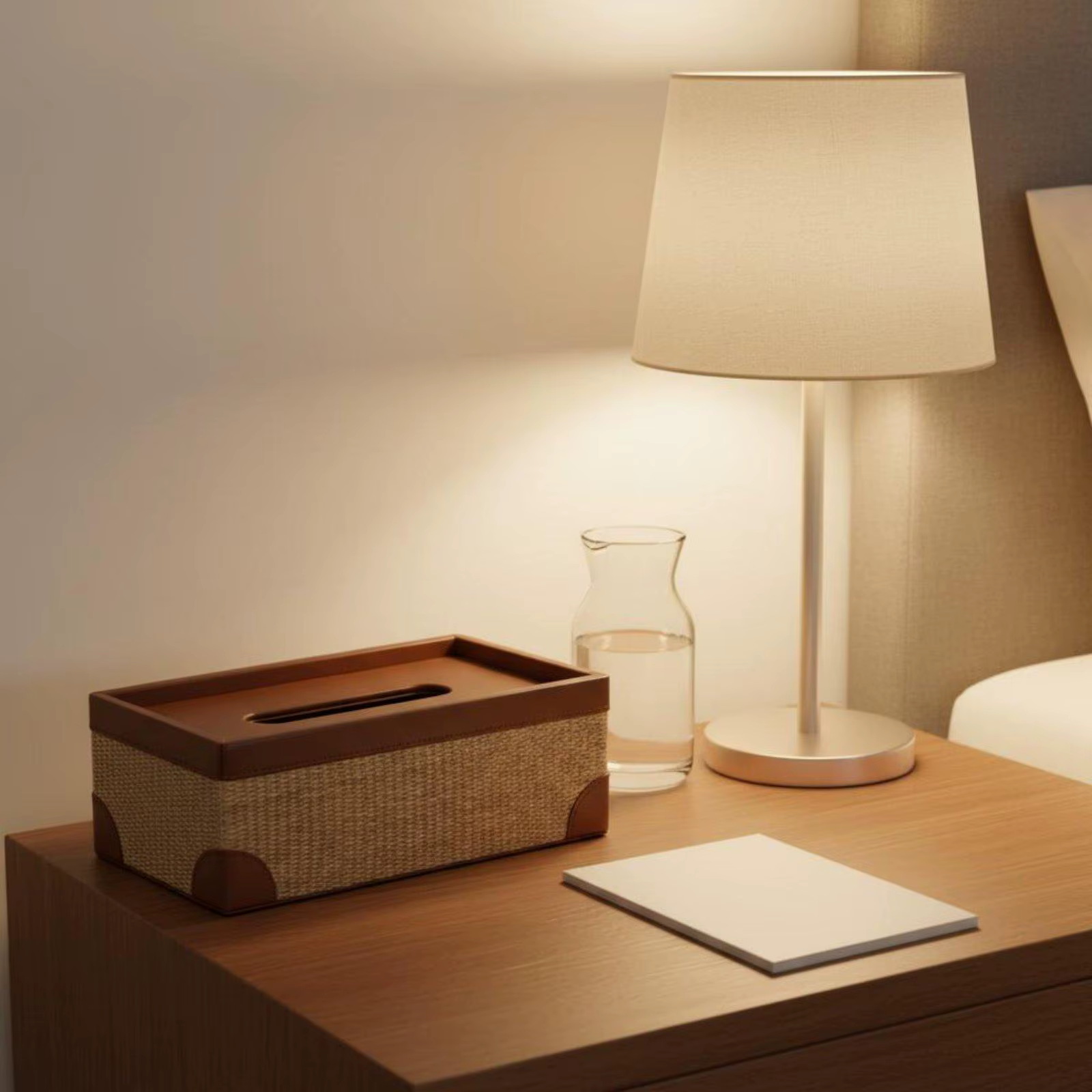 Caja pañuelos tejida estilo ratán para decoración - imagen 2