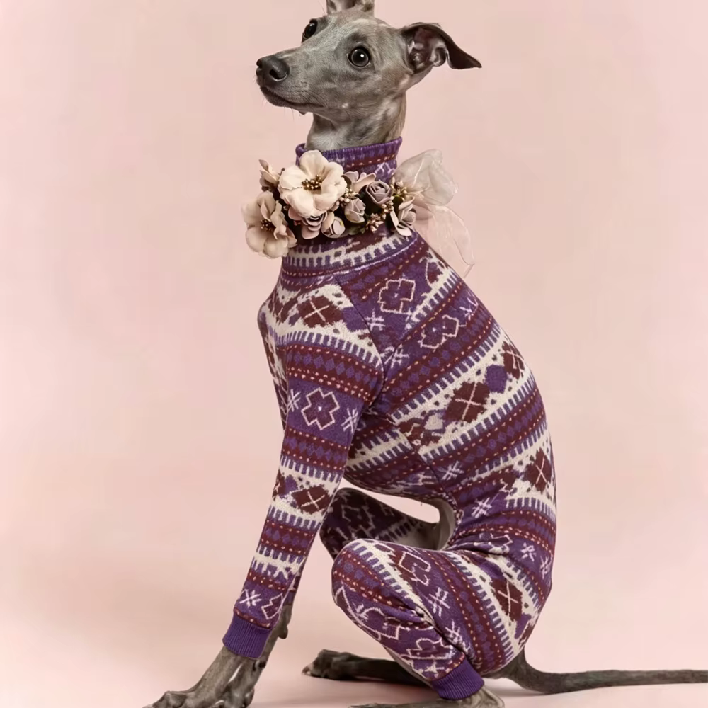 Abrigo forro polar bohemio para perros medianos: galgos y whippets