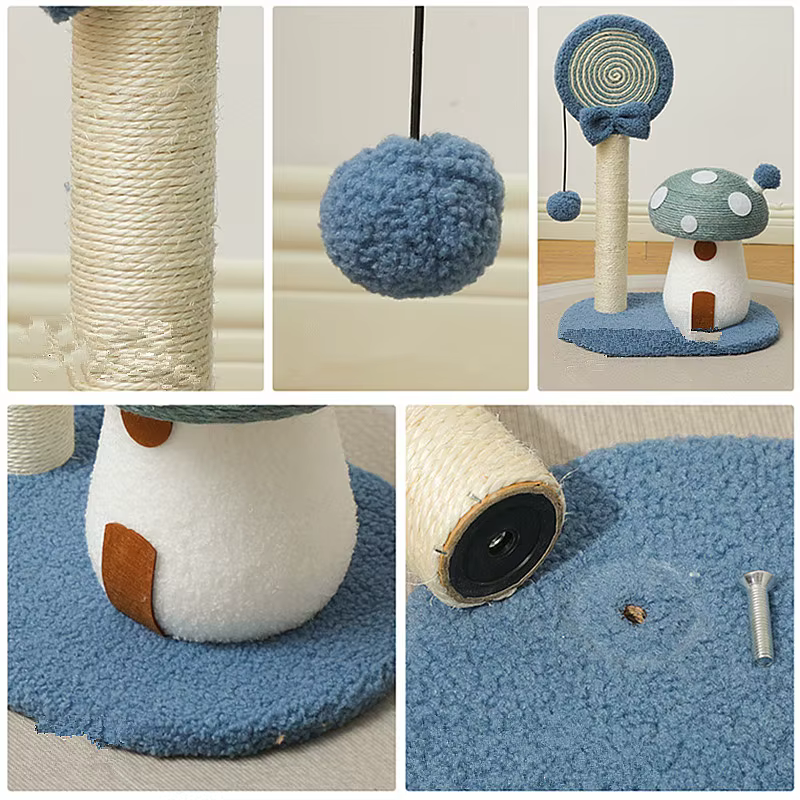 Rascador para gatos de sisal con forma de hongo y protector de sofá - imagen 5