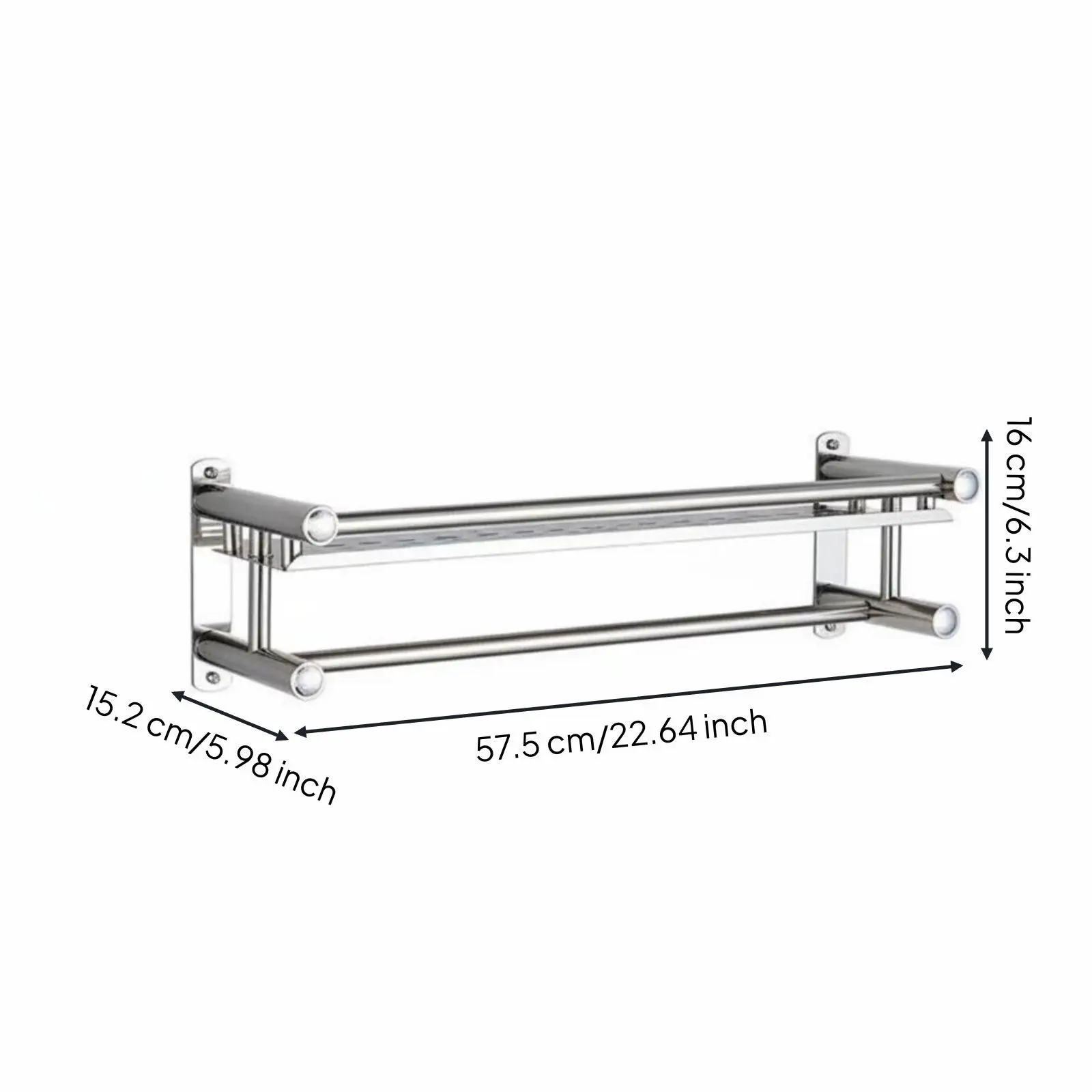 Organizador de Baño en Acero Inoxidable – Estante para Toallas - imagen 3