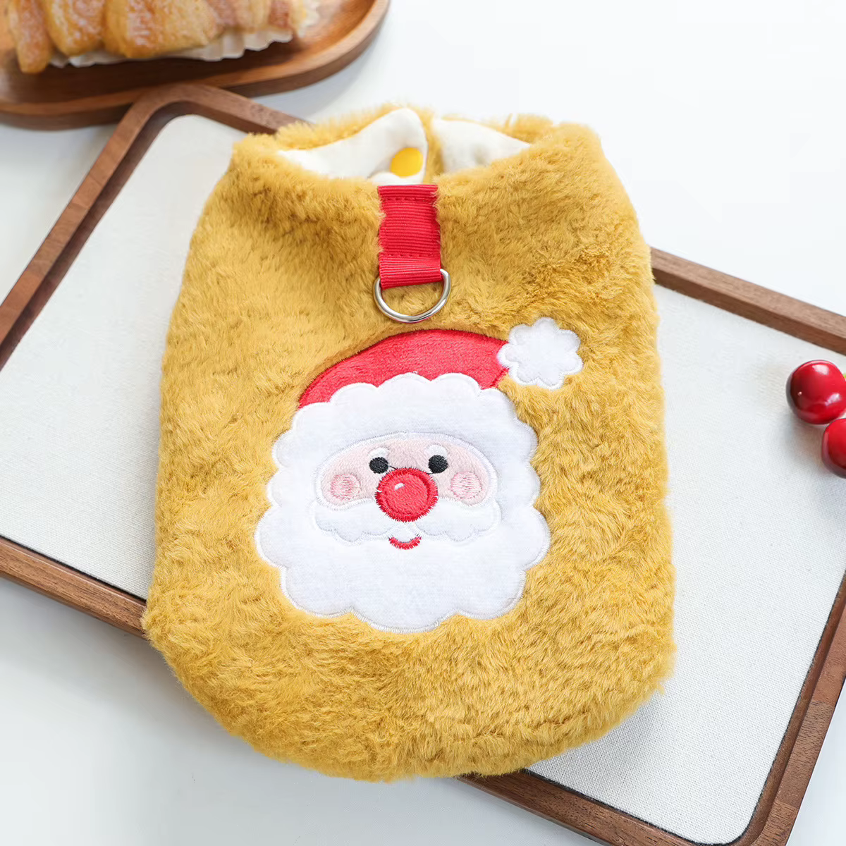Chaleco navideño de felpa sin mangas para gatos y perros pequeños - imagen 4