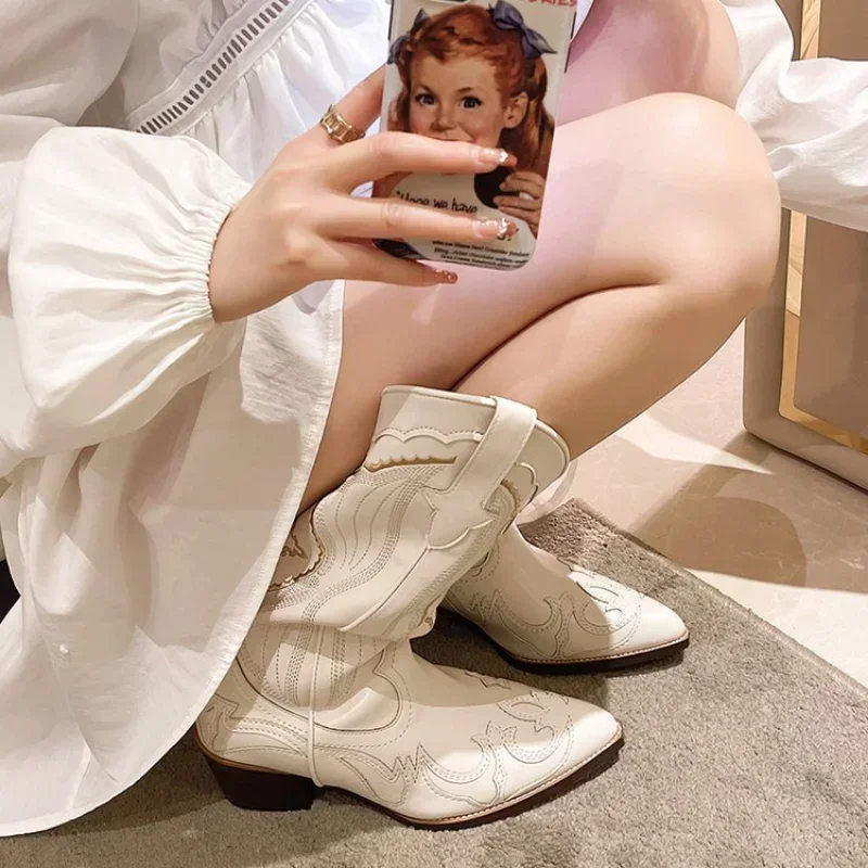 Botas Vaqueras Occidentales para Mujer con Cremallera y Bordados - imagen 5
