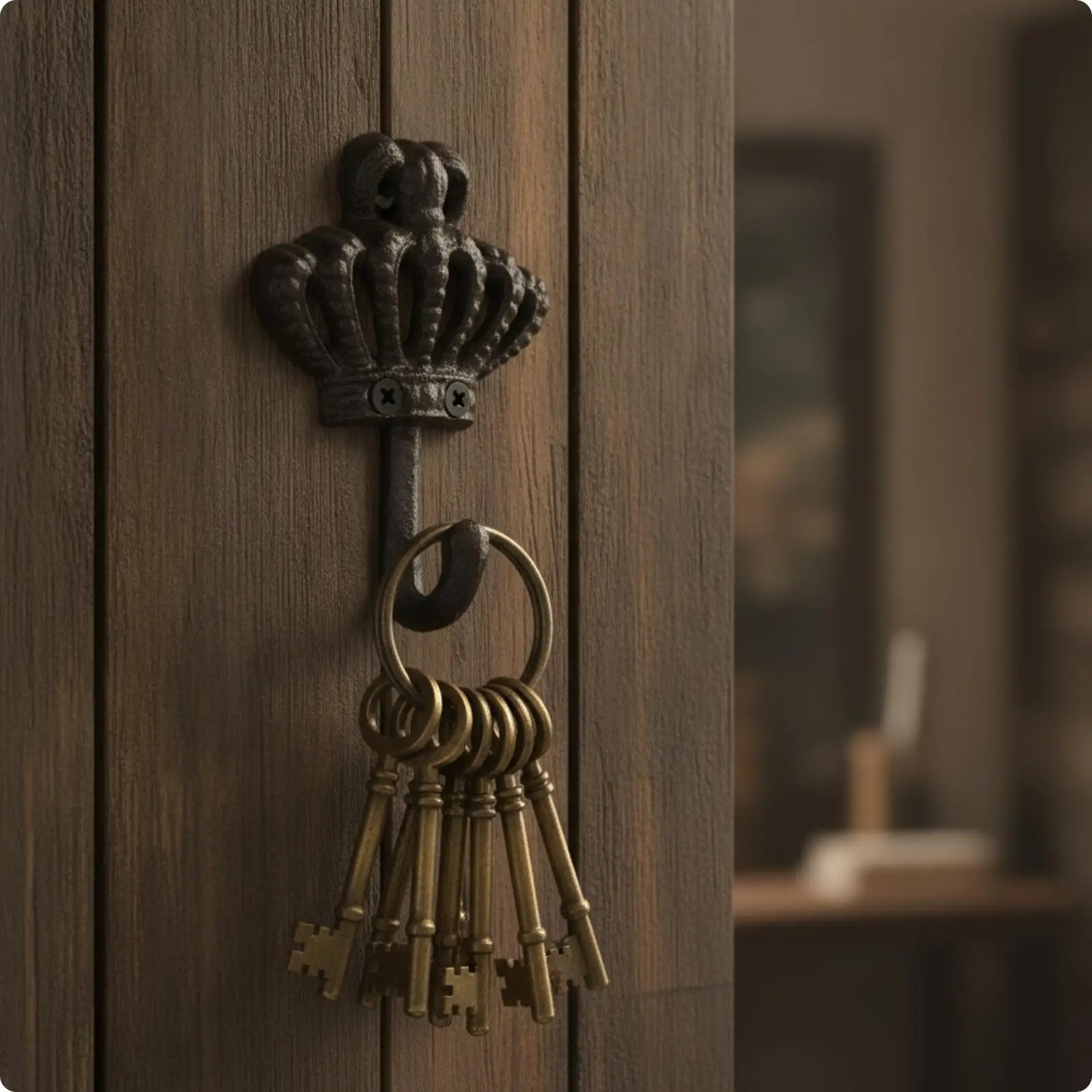 Gancho Decorativo Estilo Corona para Perros y Gatos – Soporte Pared hierro fundido - imagen 2