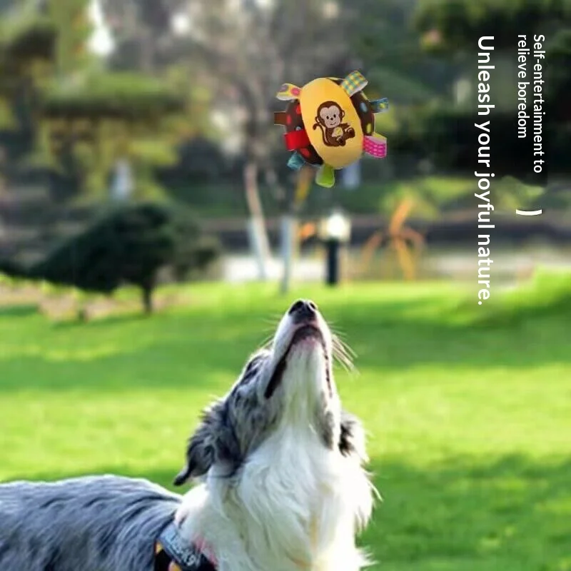Pelota de peluche con cascabel para cachorros – Juguete interactivo - imagen 2