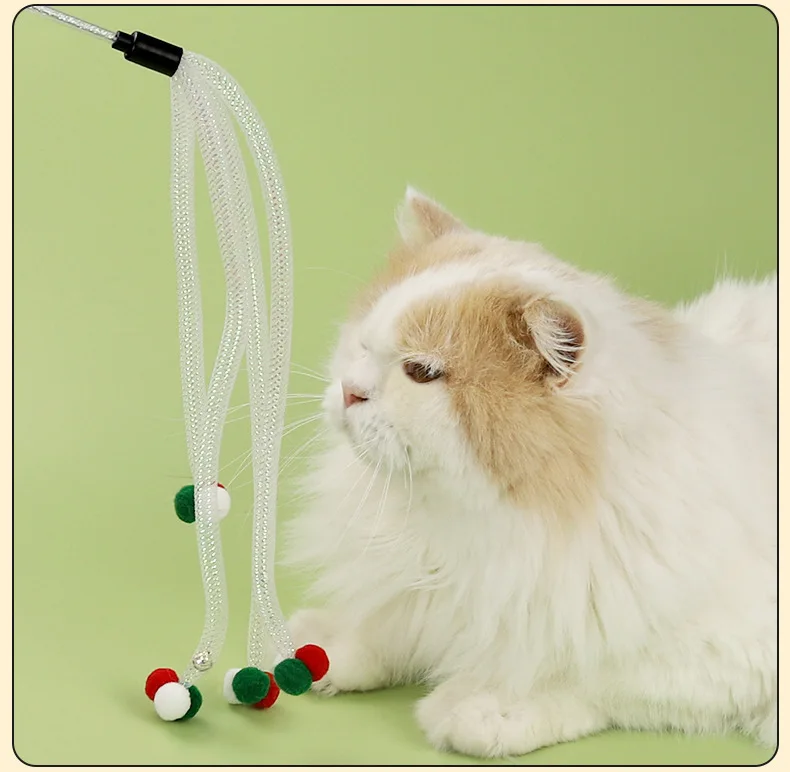 Detalle del palo elástico para gatos
