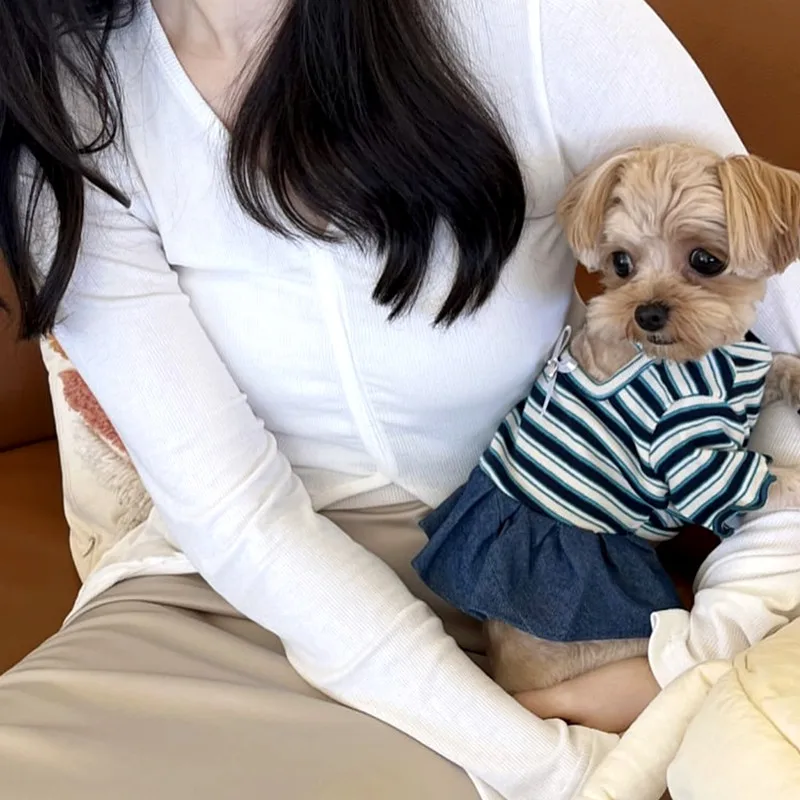 Chaleco de algodón a rayas para perros Chihuahua, verano fresco - imagen 5