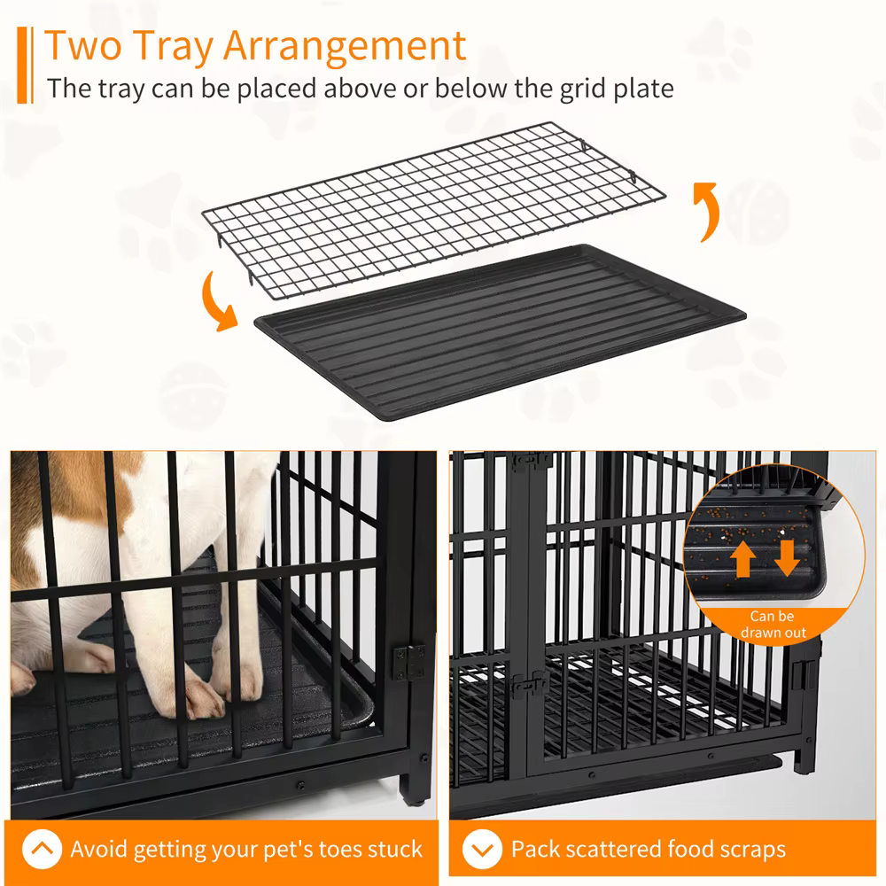 Jaula para perros XXL resistente, mueble tipo mesa auxiliar con bandeja - imagen 3