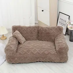 Cama sofá felpa cálido desmontable para perros pequeños