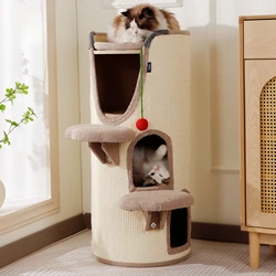 Árbol rascador para gatos con sisal, cama, túnel y juguete