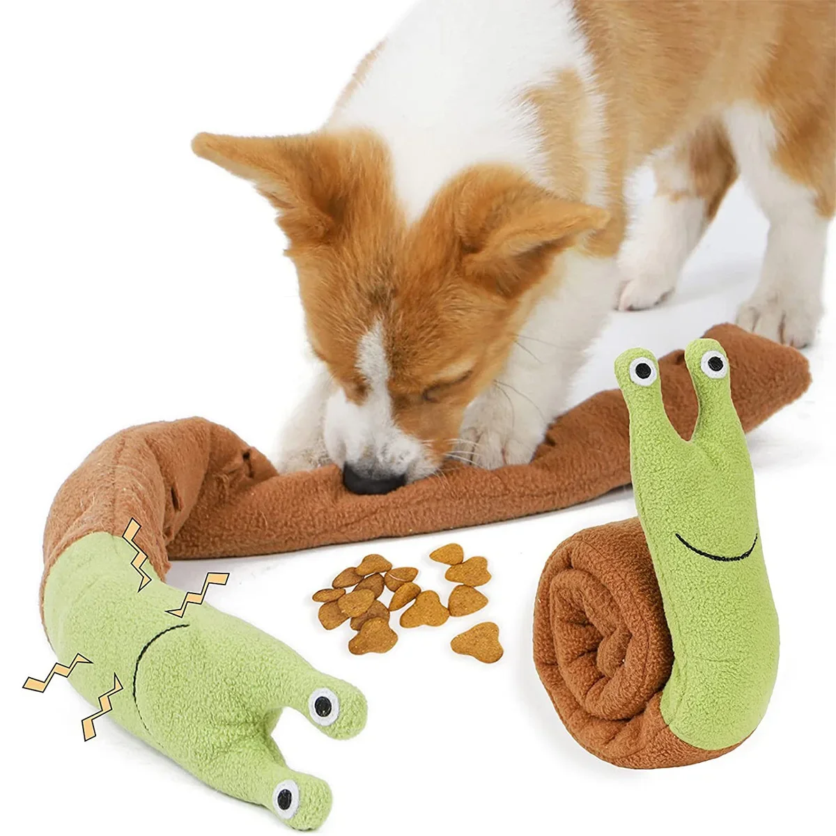 Perro jugando con el dispensador de comida