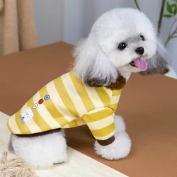 Sudadera con capucha a rayas para perros y gatos – Moda cálida de otoño