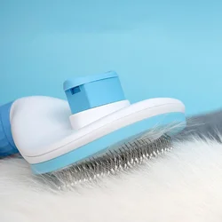 Cepillo autolimpiante de acero inoxidable para gatos y perros