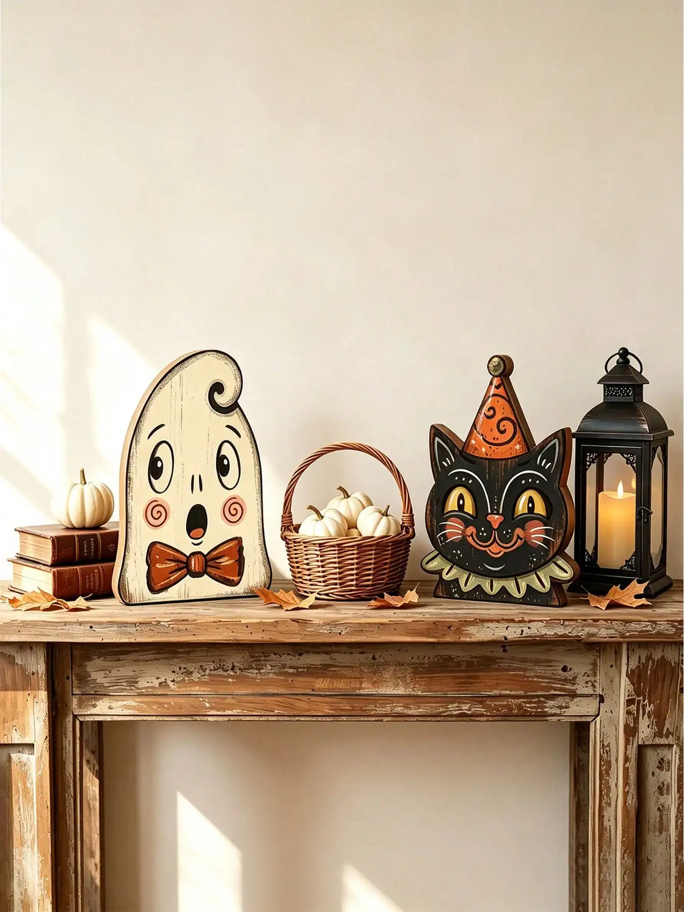 Set Decoraciones Halloween Vintage para Casa – Adornos de Madera - imagen 4