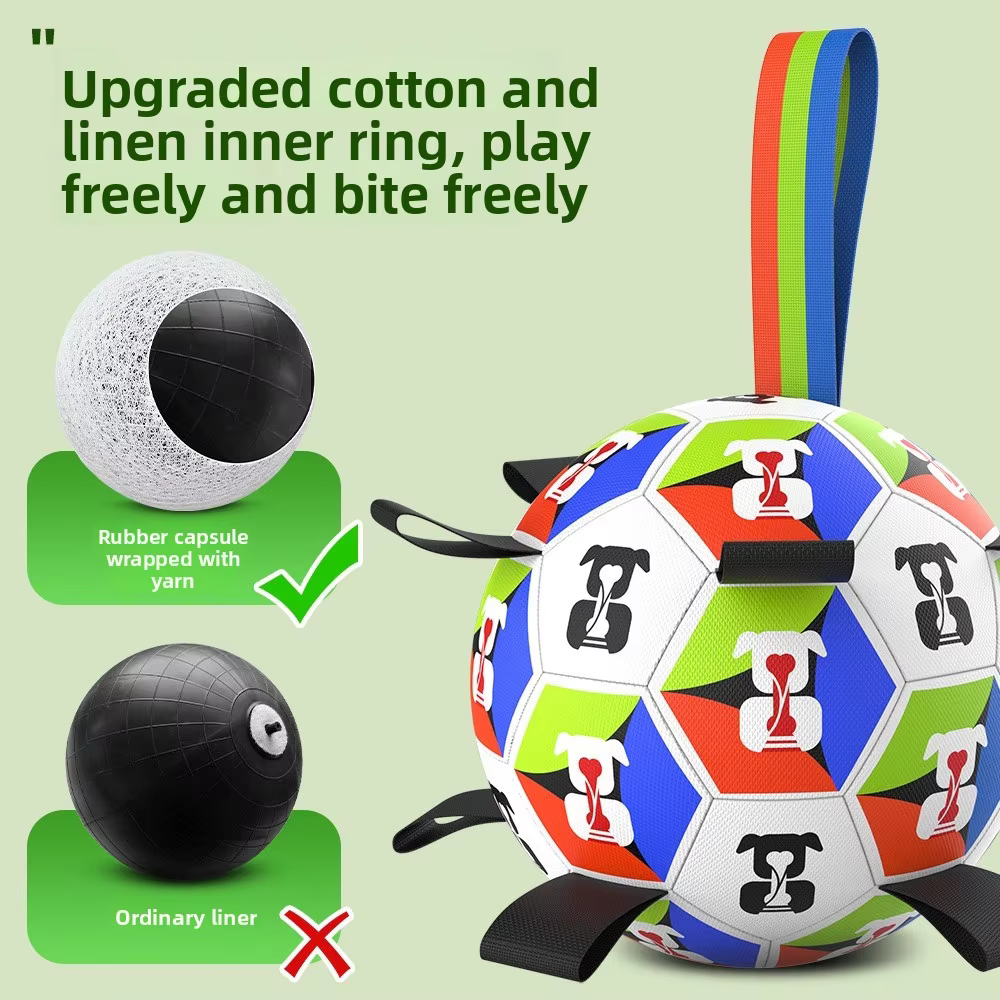 Pelota de fútbol masticable para perros – Interactiva y resistente