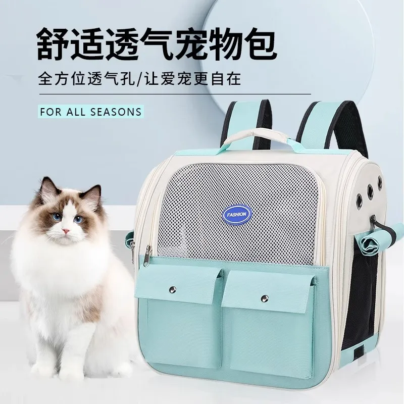 Bolsa de transporte portátil para gatos y perros, mochila transparente de viaje - imagen 5