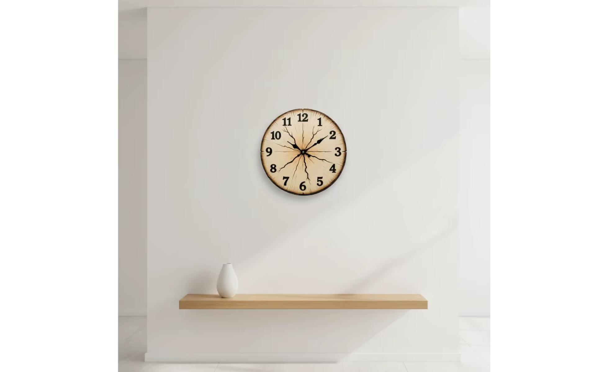 El reloj de pared en un entorno de oficina o sala de estar, mostrando su versatilidad decorativa