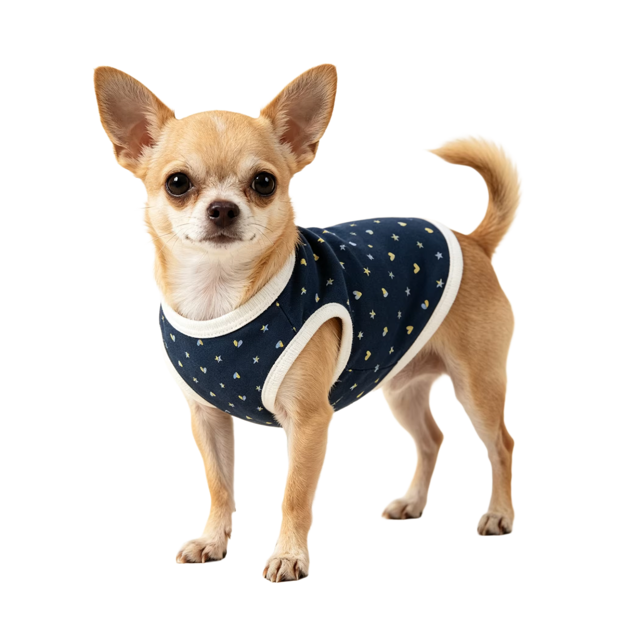 Camiseta de algodón con corazón para perro pequeño