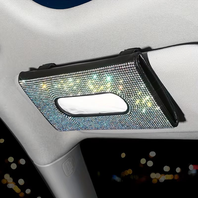 Caja pañuelos brillante con diamantes para el coche - imagen 5