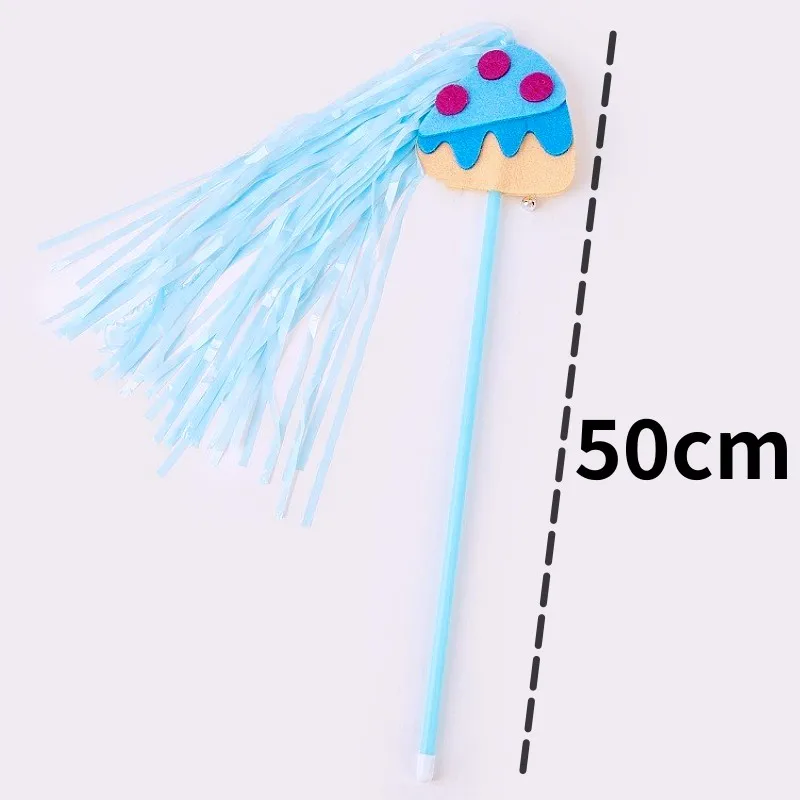 Juguete para gatos con varita interactiva de plumas y borlas campana - imagen 3