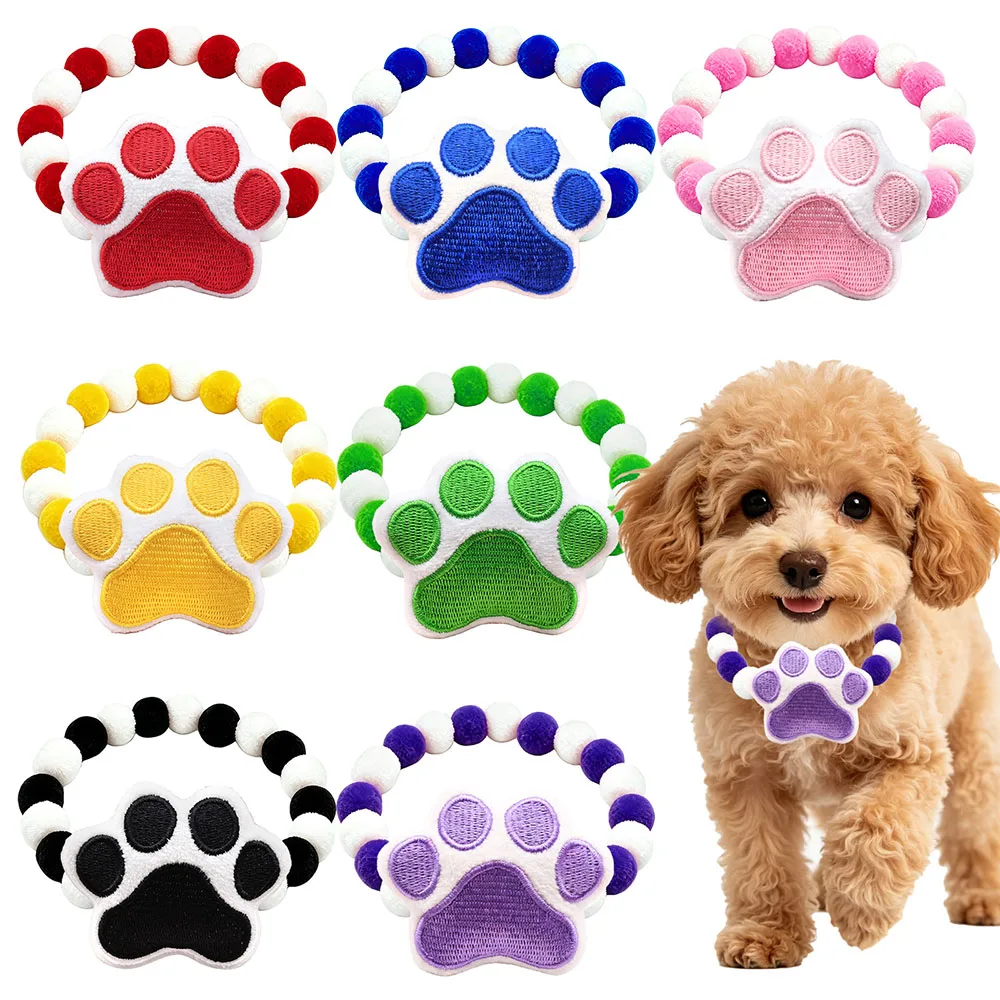 Lazos hechos a mano para cachorros y perros pequeños – Bolas y patas - imagen 4