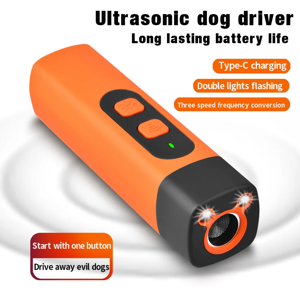 Repelente ultrasónico recargable para perros con linterna LED - imagen 4