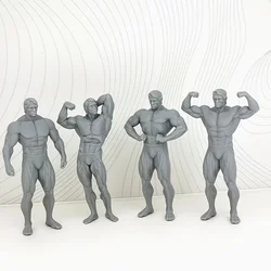 Figuras fitness escala 1/24 para RPG – 4 miniaturas resina sin pintar