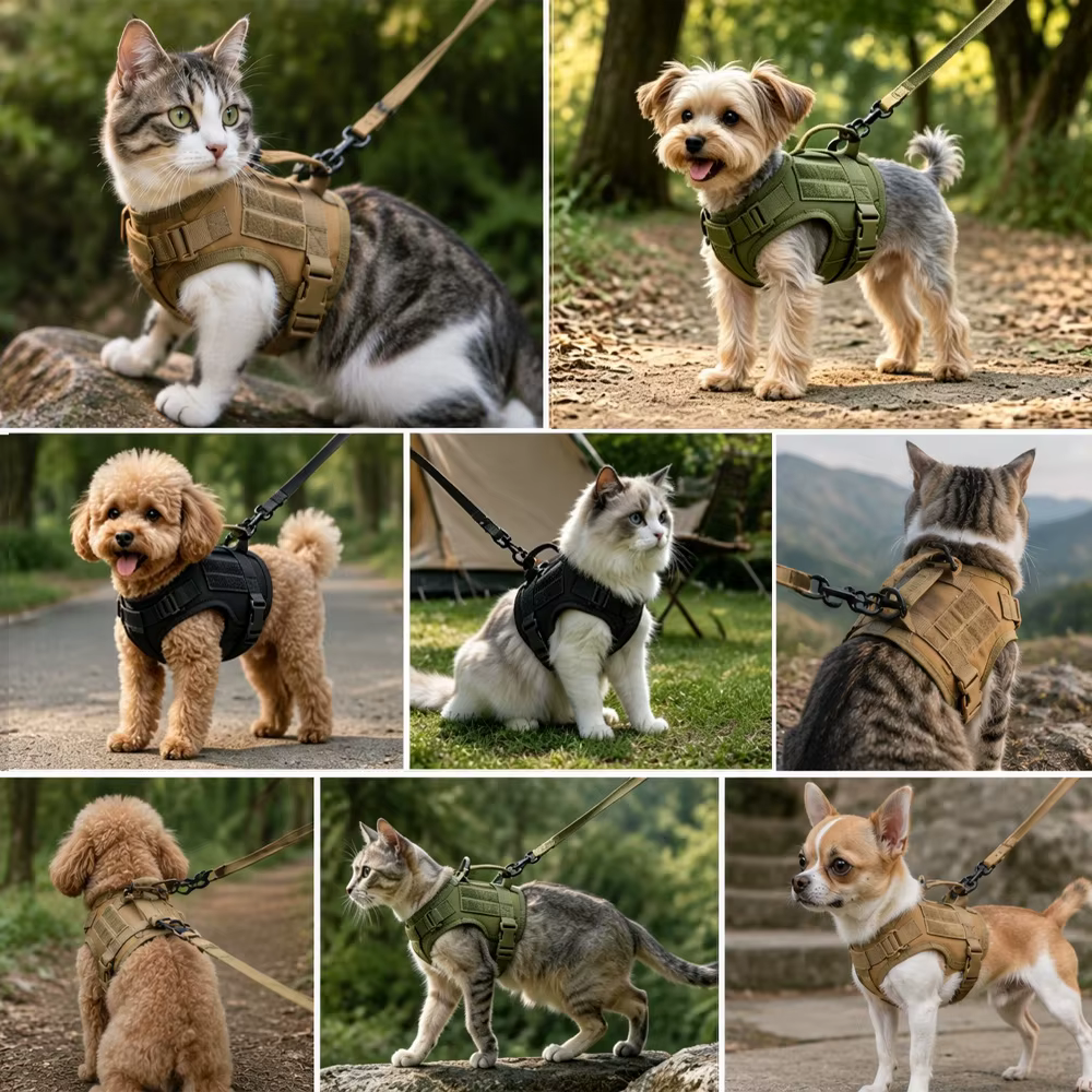 Arnés antiescape para gatos con correa elástica y parches removibles - imagen 5