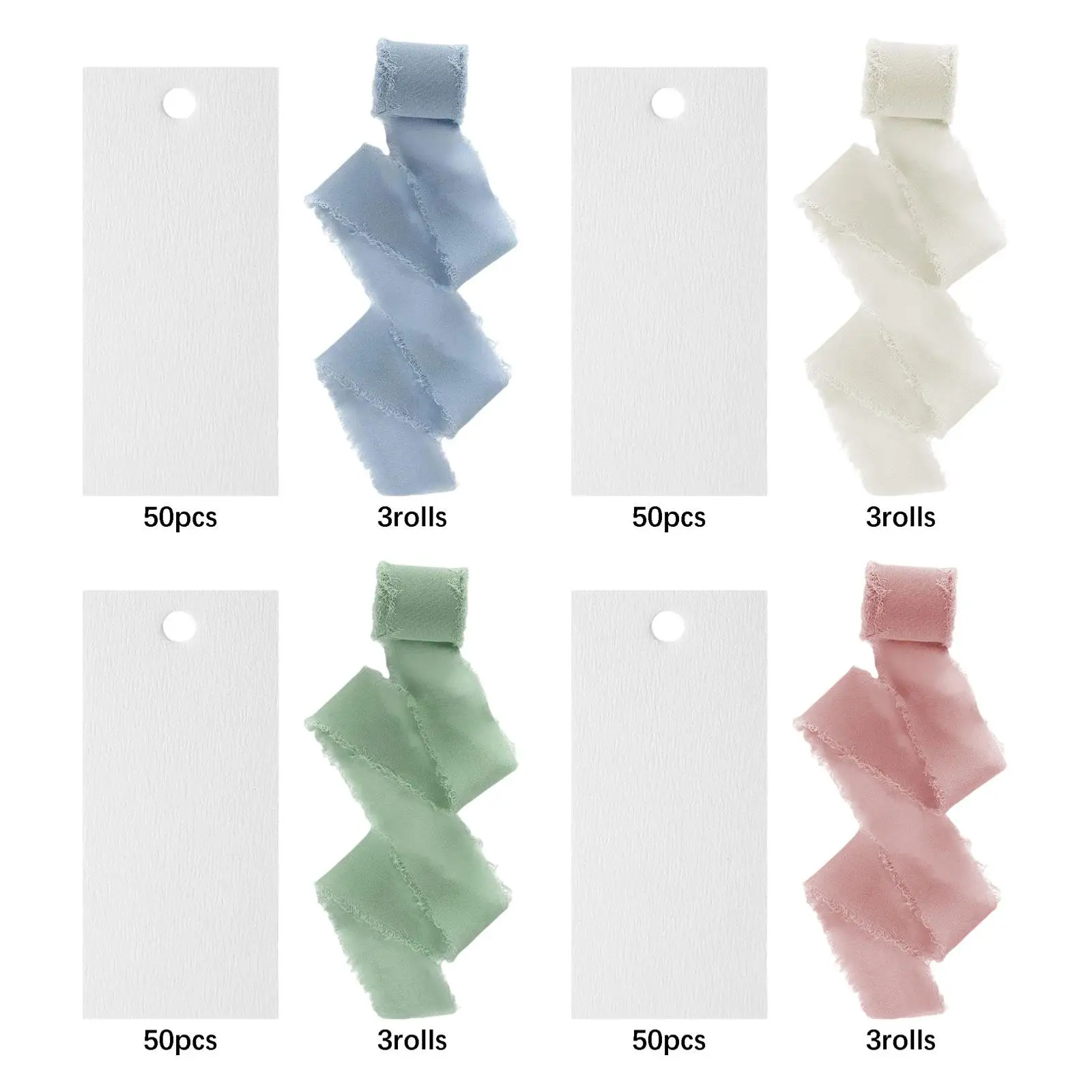 Tarjetas de identificación para mesa en blanco con cinta elegante - imagen 3