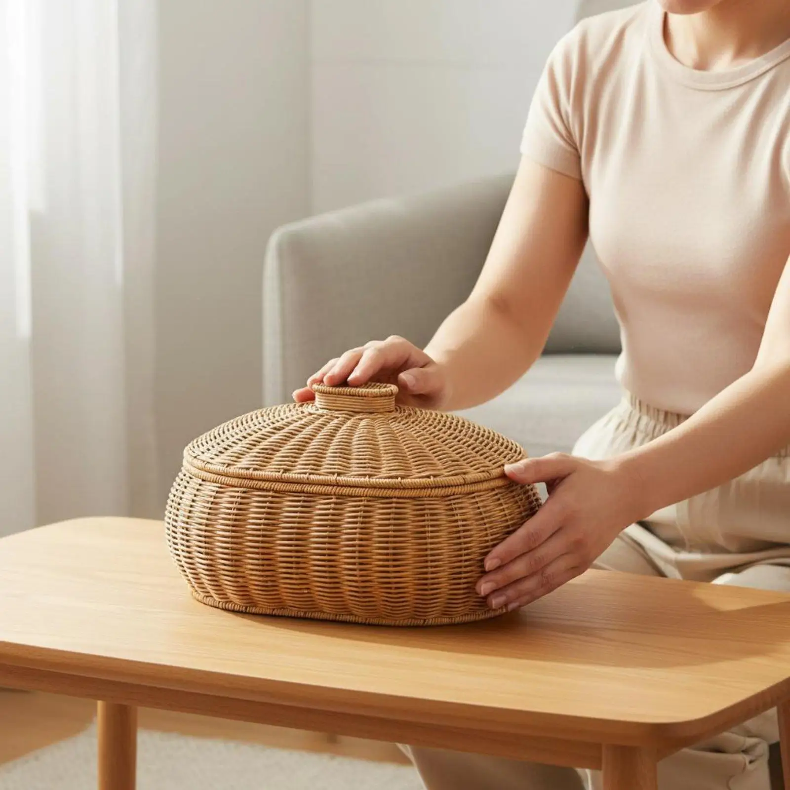 Cama tejida con tapa para gatos y perros - imagen 2