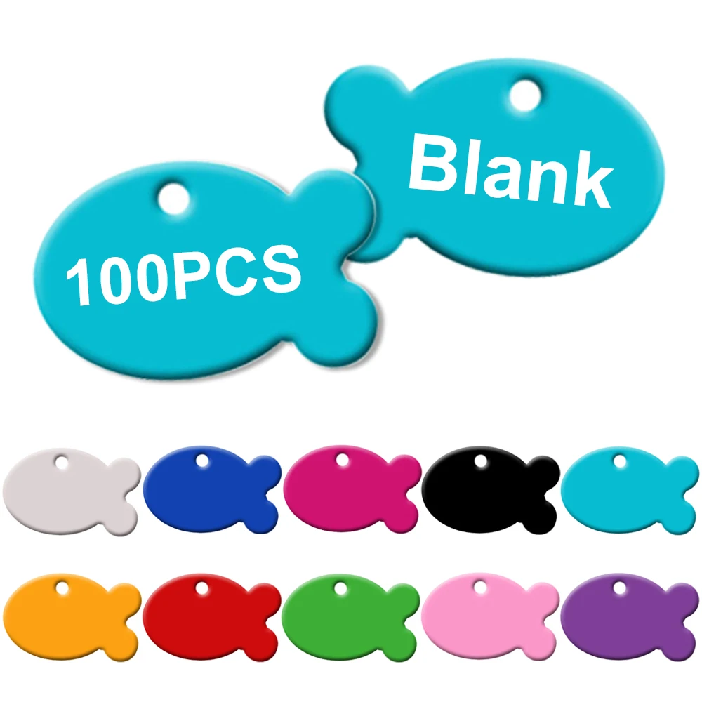 Etiquetas con forma de pez para collar de mascotas