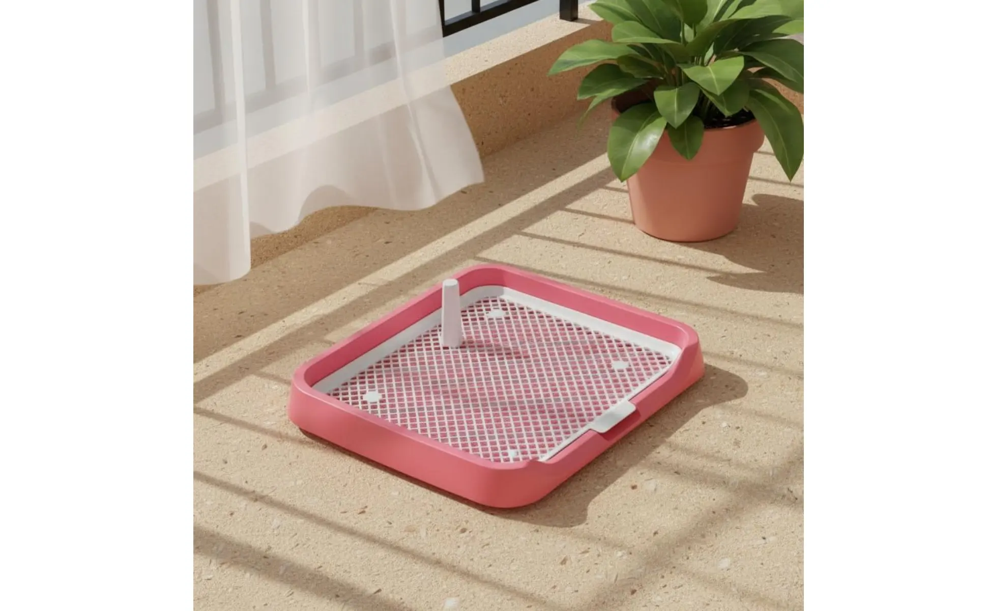 Bandeja sanitaria para perros con panel de malla