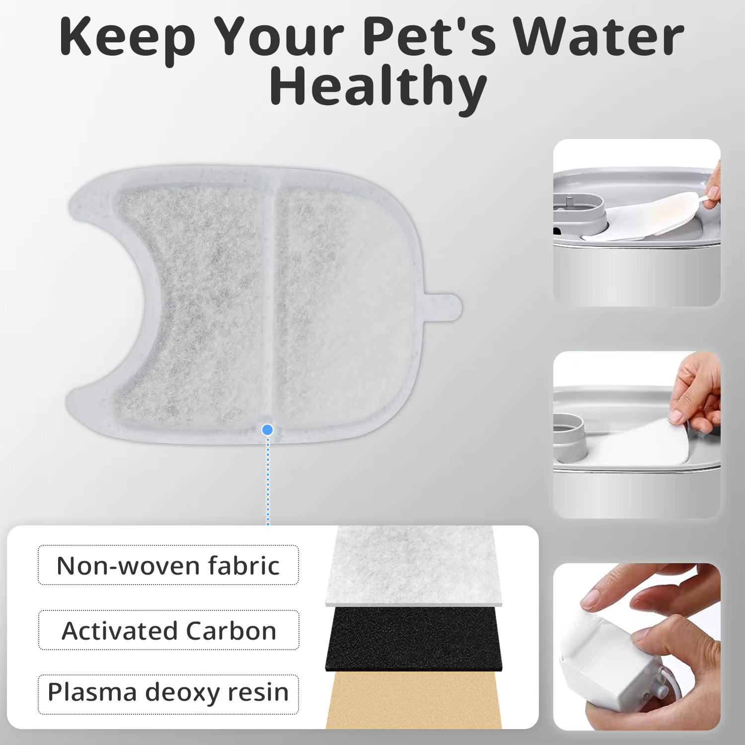 Filtros para Bebederos de Gatos y Perros – Pack 12 Carbón Activado - imagen 4