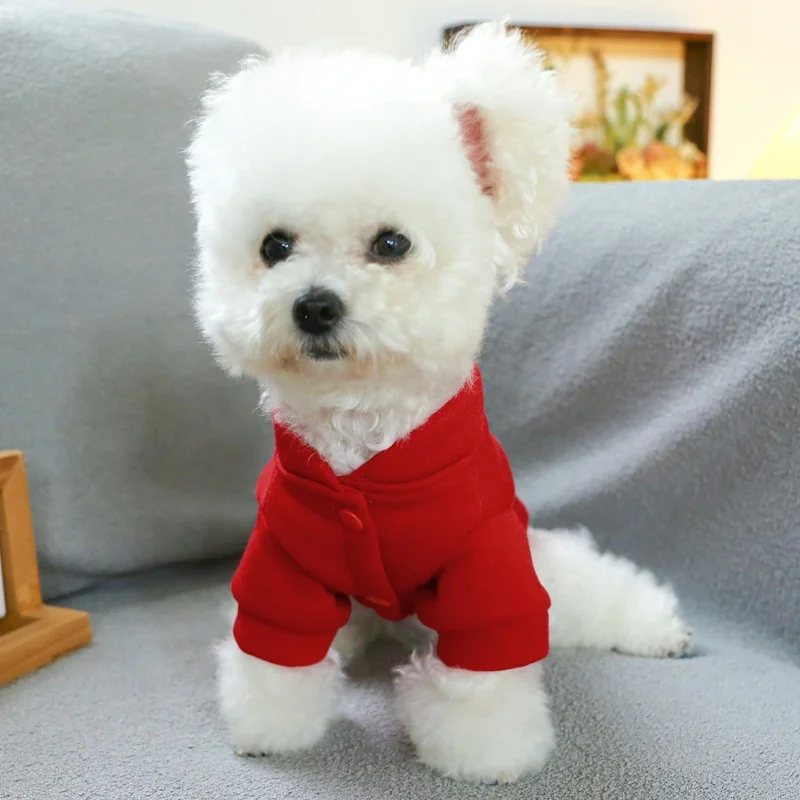 Sudadera de felpa para perro – Abrigo cálido con letras y bolsillo - imagen 2