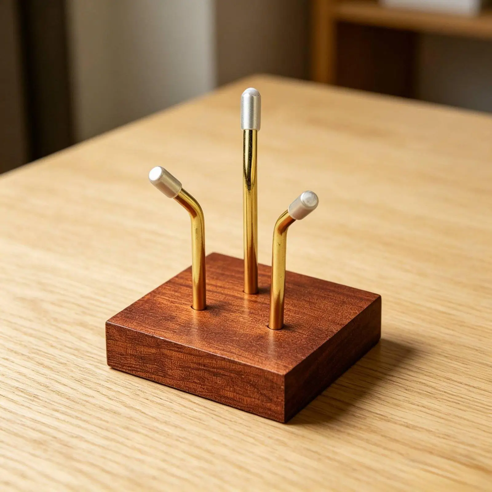 Exhibidor Elegante para Bolas de Gato – Soporte de Cristal, Madera y Metal - imagen 3