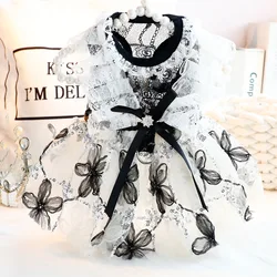 Vestido Nupcial para Perro – Falda Floral Negra Elegante