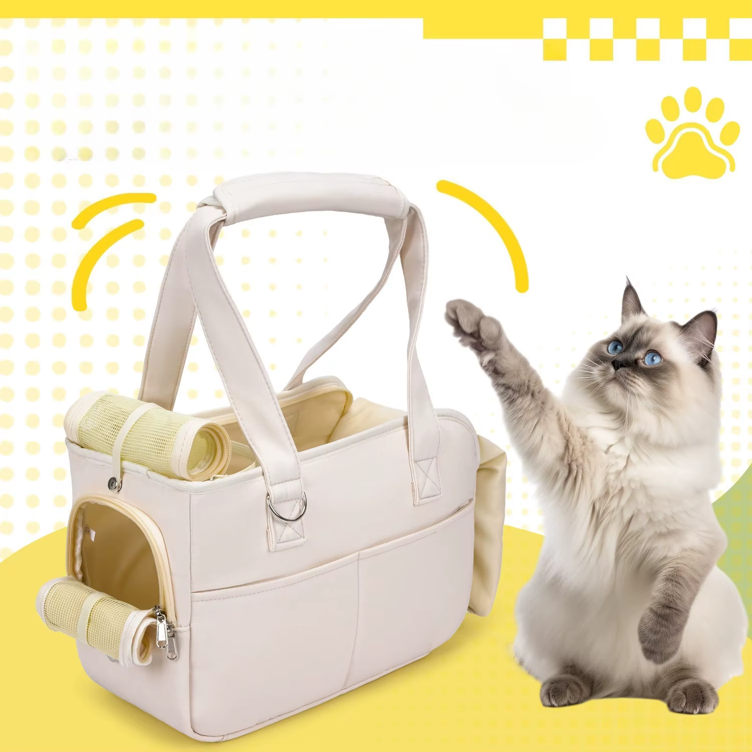 Bolsa de transporte bandolera para mascotas: perros pequeños y gatos - imagen 5