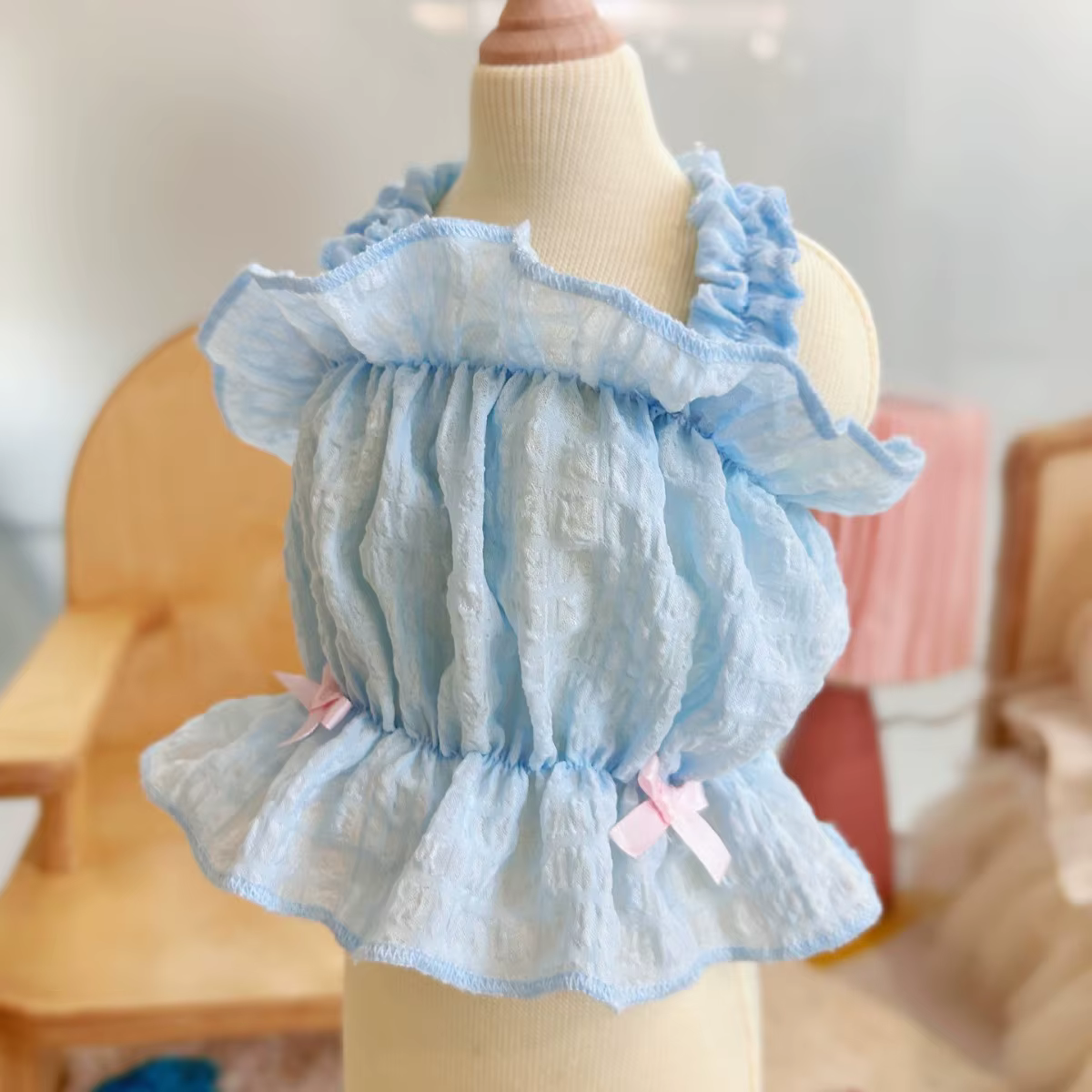 Vestido de verano con lazo para gatos y perros pequeños - imagen 4