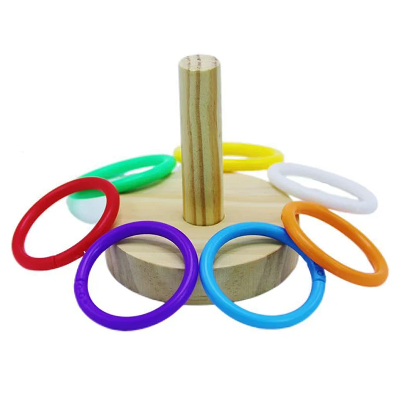 Juguete educativo de anillos de madera para loros y periquitos - imagen 4