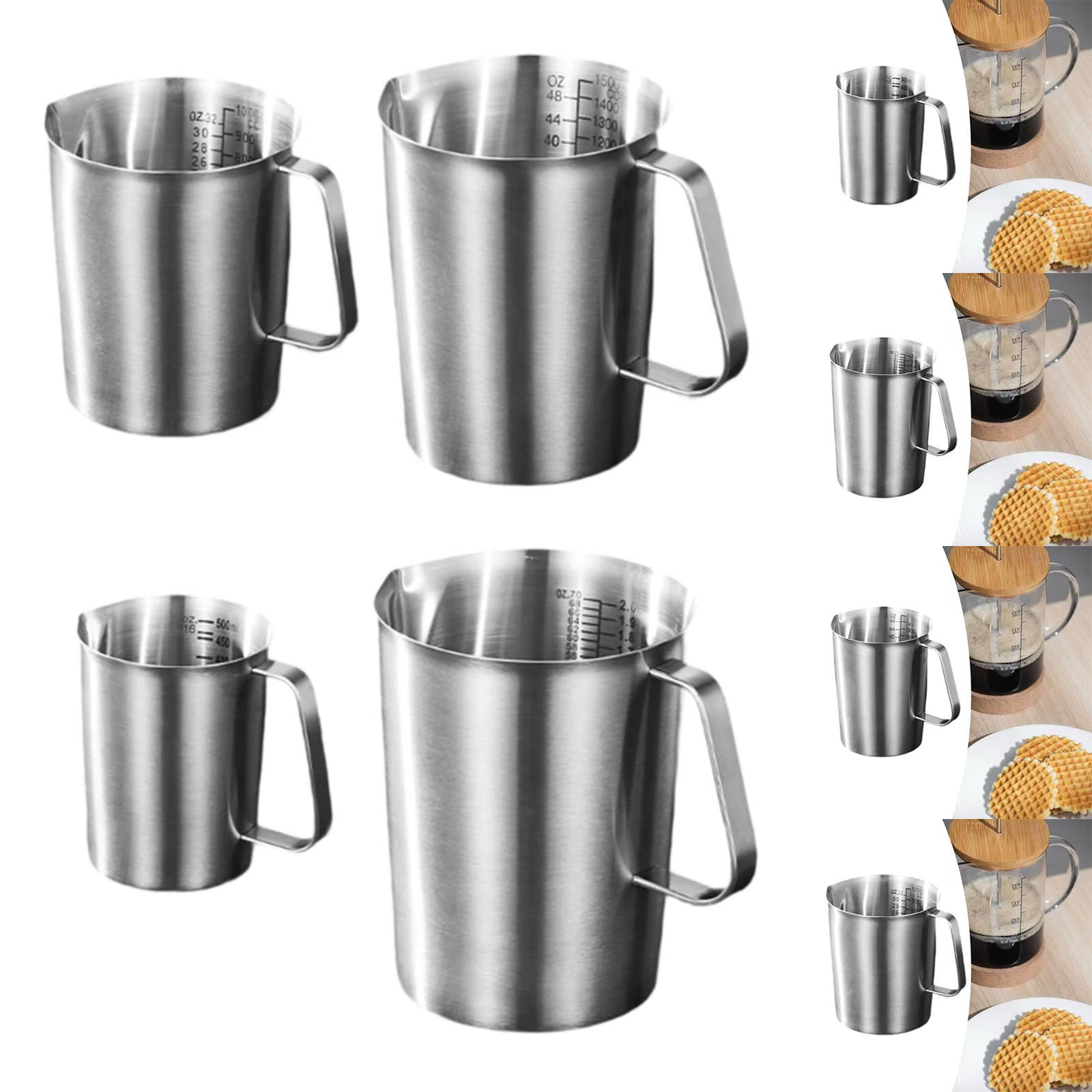 Escalas de medición en onzas y mililitros de la taza Kesoto
