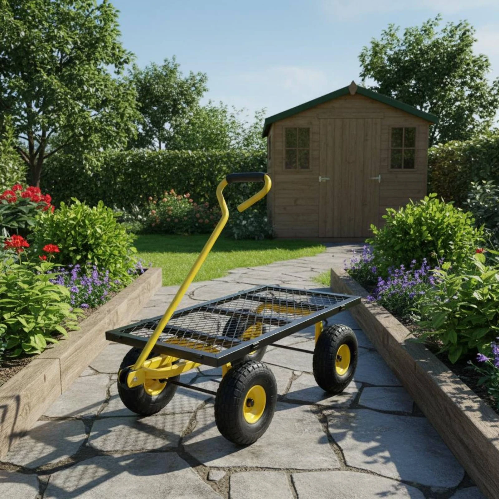 Transportín plegable tipo carretilla para perros y gatos de acero - imagen 2