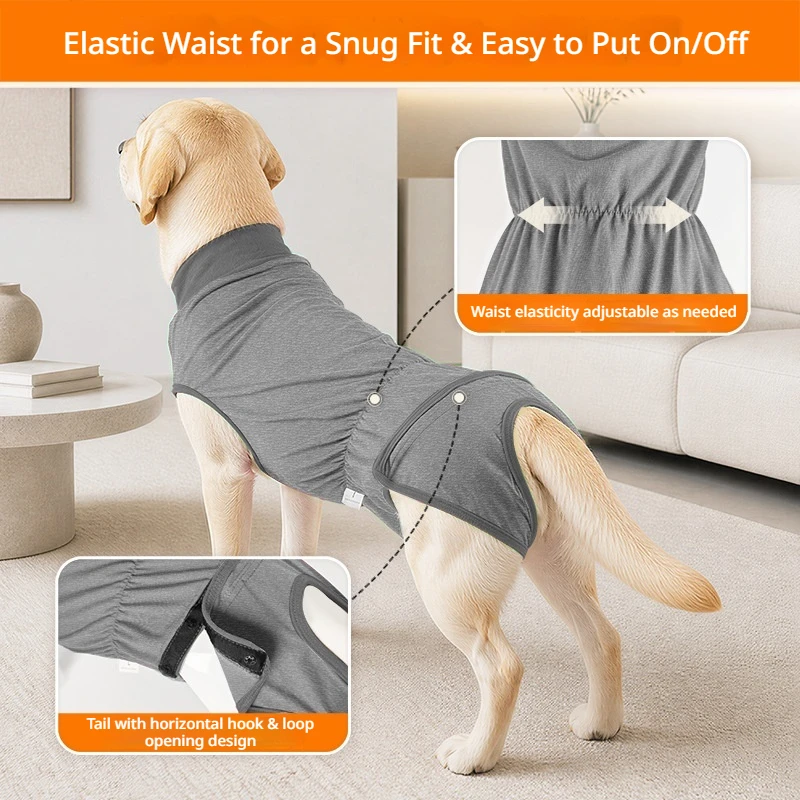 Traje postoperatorio anti-lamido para perros grandes – Ropa quirúrgica de recuperación - imagen 5